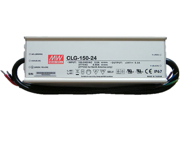 LED driver 24volt 6,3A 150W - 1x Output - IP67 - WATERPROOF - MeanWell LED driver 24volt 6,3A 150W - 1x Output - IP67 - WATERPROOF - MeanWell